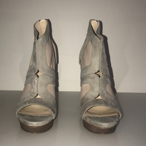 Calvin Klein Grey Suede and Mesh Booties - Picture 2 of 5